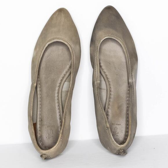 Frye Regina Ballet Slippers Flats Quiet Luxury Minimalist Old Money Ash 8 Flawed - Picture 5 of 6